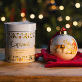 Father Christmas Feeding Reindeer Ceramic Bauble