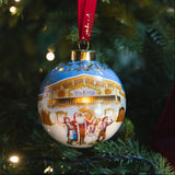 Father Christmas and the Toy Factory Elves Ceramic Bauble