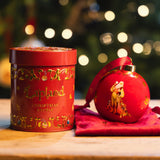 Father Christmas with Letter Ceramic Bauble