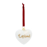 Lapland White Heart Shaped Bauble