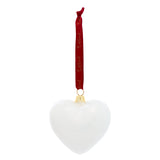 Lapland White Heart Shaped Bauble