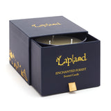 Lapland Map 3 Wick Candle (Navy and Gold)