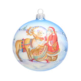 Father Christmas & Reindeer Hand-Painted Bauble